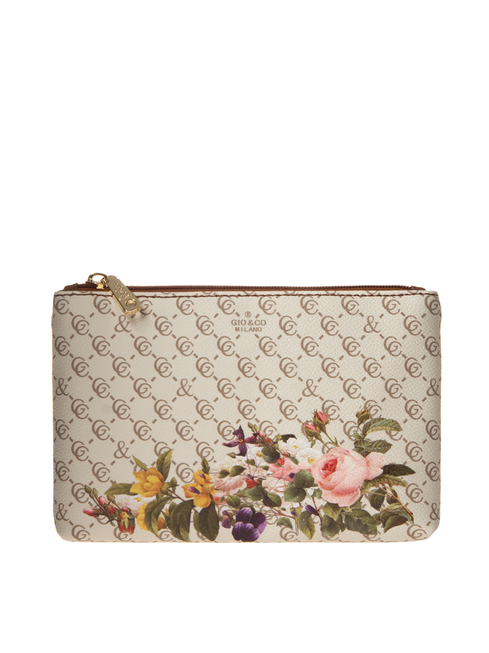 фото Косметичка женская gio&co 03gc бежевая/зеленая