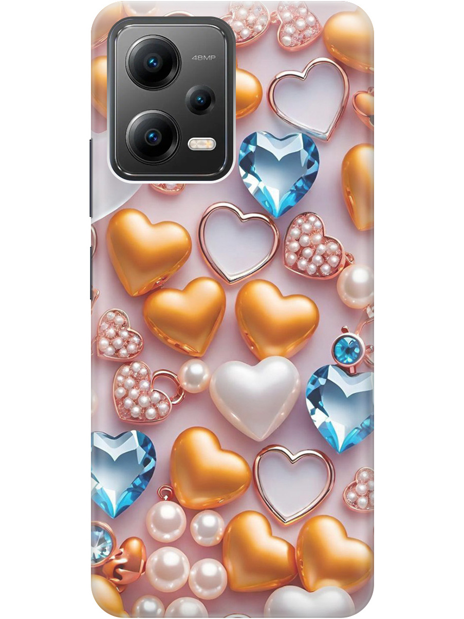 Силиконовый чехол на Xiaomi Poco X5 5G с принтом "Украшения и сердечки", Прозрачный;белый;золотистый;голубой, 767959691
Силиконовый чехол на Xiaomi Poco X5 5G с принтом "Украшения и сердечки", Прозрачный;белый;золотистый;голубой, 767959691