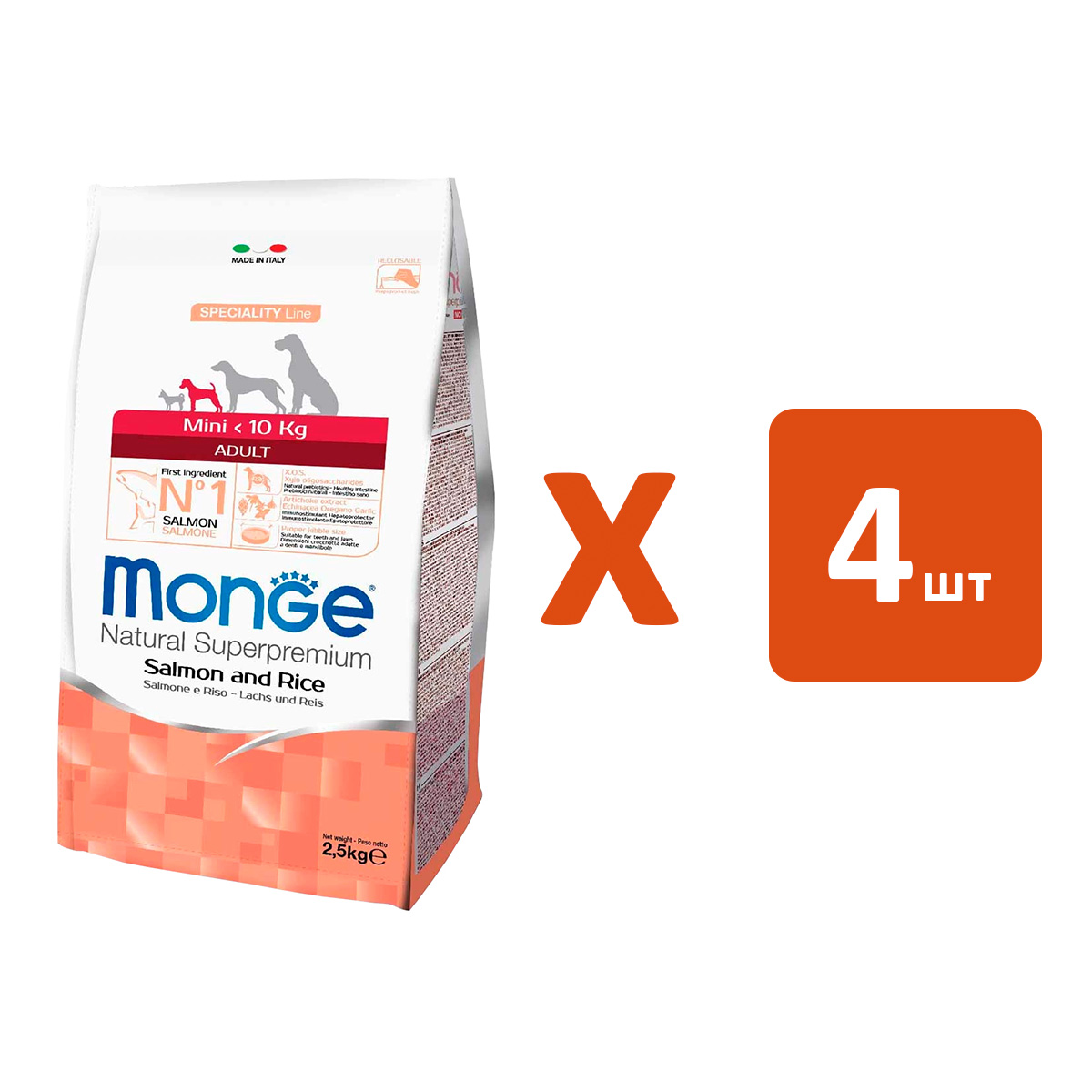 MONGE MONGE SPECIALITY DOG MINI ADULT SALMON для взрослых собак маленьких пород с лососем
MONGE MONGE SPECIALITY DOG MINI ADULT SALMON для взрослых собак маленьких пород с лососем