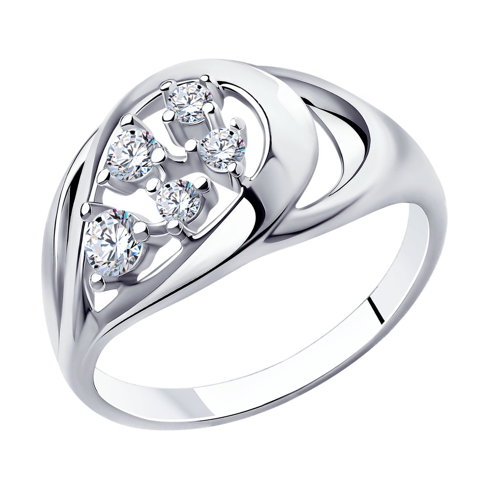 фото Кольцо из серебра с фианитами р.17.5 diamant 94-110-00547-1