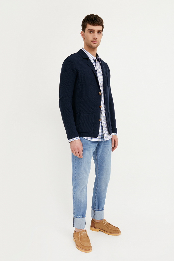 Блейзер мужской Finn Flare B21-21117 синий M, B21-21117 
Блейзер мужской Finn Flare B21-21117 синий M, B21-21117