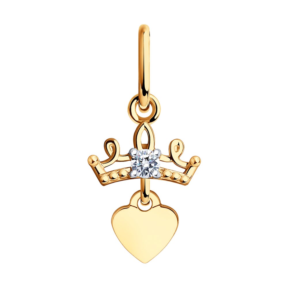 Подвеска из красного золота с фианитом SOKOLOV 036337, 036337 
Подвеска из красного золота с фианитом SOKOLOV 036337, 036337