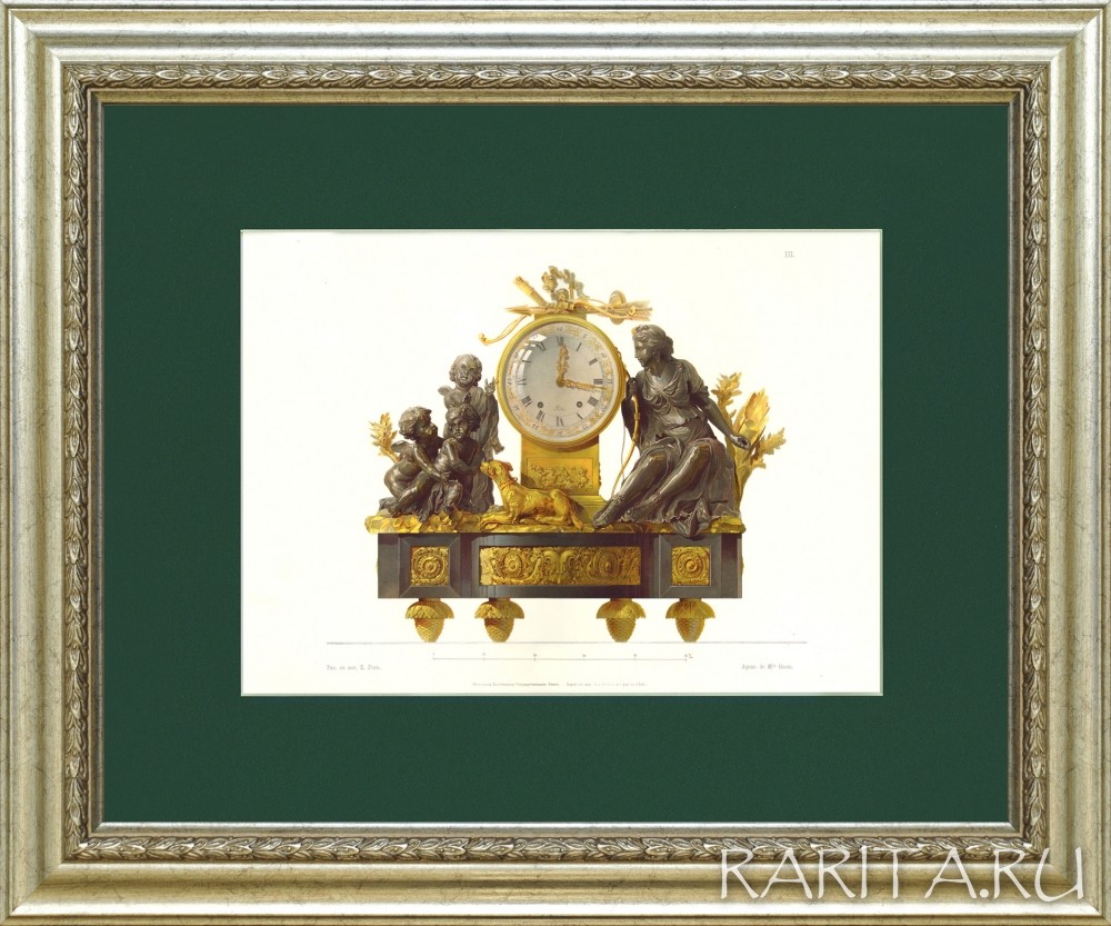 фото Богиня охоты диана и путти, каминные французские часы. старинная русская rarita