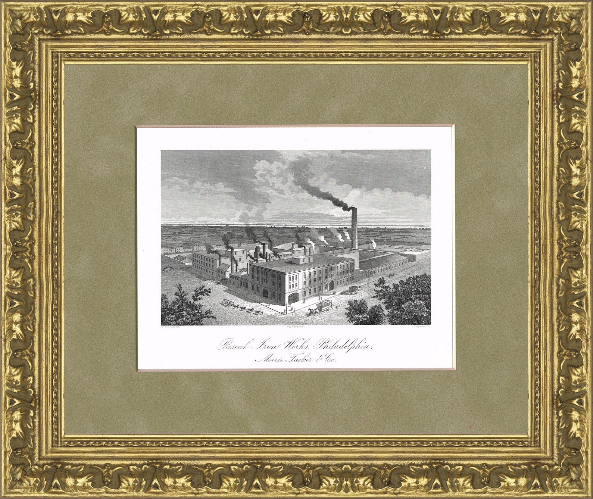 Гравюра Металлообрабатывающий завод в Филадельфии
Гравюра Металлообрабатывающий завод в Филадельфии