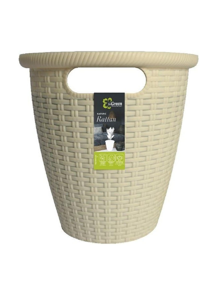 Цветочное кашпо InGreen Rattan с внутренним горшком 35ING6214СЛВ 7 л сливочный 1 шт., Бежевый, Rattan с внутренним горшком
Цветочное кашпо InGreen Rattan с внутренним горшком 35ING6214СЛВ 7 л сливочный 1 шт., Бежевый, Rattan с внутренним горшком