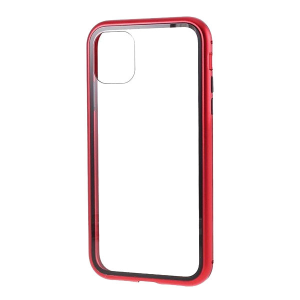 фото Metal+glass чехол с магнитной защелкой для apple iphone 11 pro (красный) epik