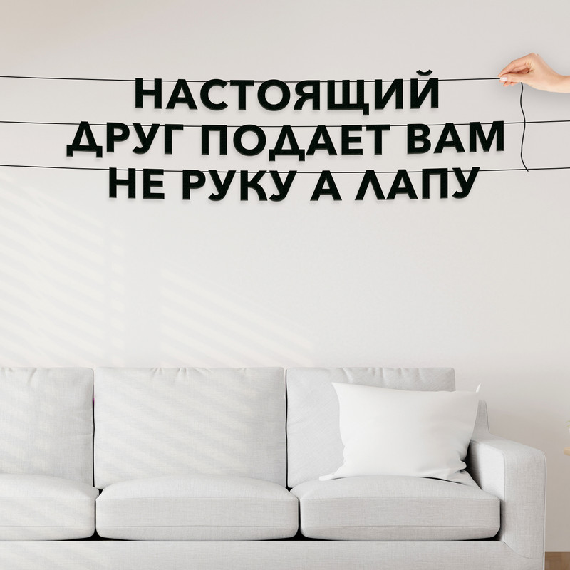 Гирлянда-растяжка Настоящий друг подает вам не руку а лапу VN356 черная, Черный, Настоящий друг подает вам не руку а лапу
Гирлянда-растяжка Настоящий друг подает вам не руку а лапу VN356 черная, Черный, Настоящий друг подает вам не руку а лапу