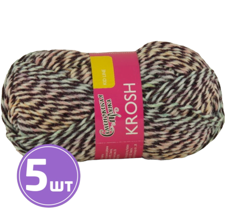Пряжа Семеновская Krosh (17124), ежевика-мультиколор 5 шт. по 50 г, Коричневый
Пряжа Семеновская Krosh (17124), ежевика-мультиколор 5 шт. по 50 г, Коричневый