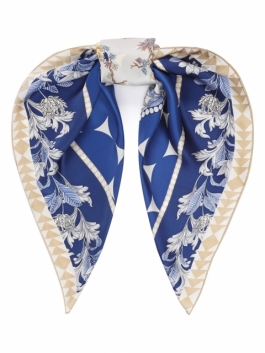 фото Платок женский eleganzza 01-00039421 синий, 90х90 см