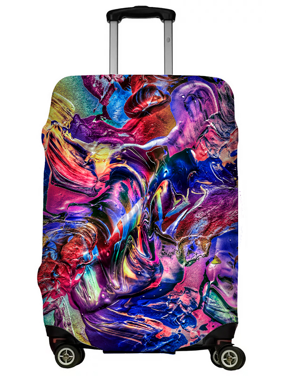 фото Чехол для чемодана lejoy lj-case-v616 мазки кистью сиреневые l