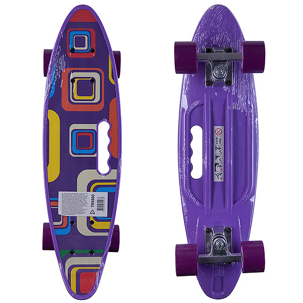 фото Пластиковый скейтборд shenzhen toys с ручкой, фиолетовый