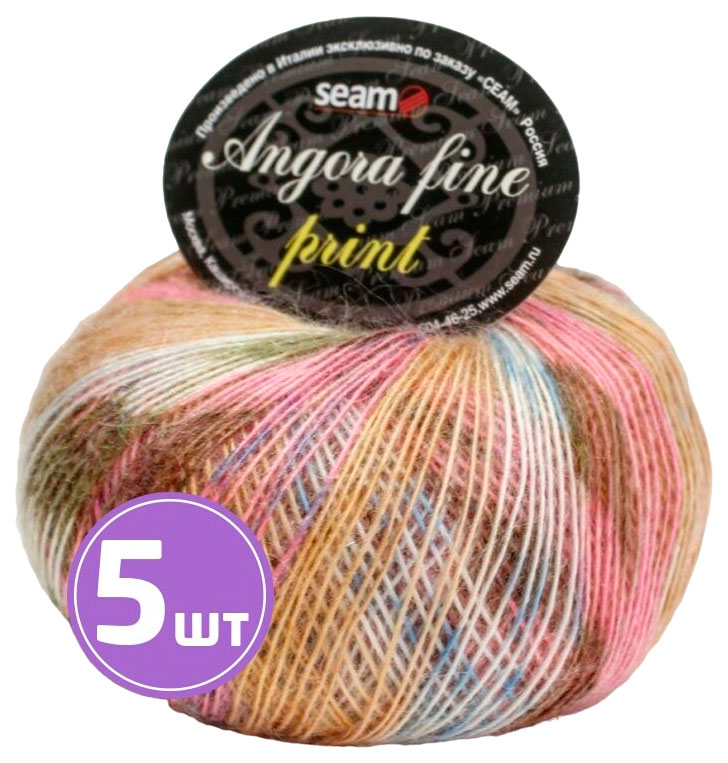 Пряжа SEAM Angora fine print (6513), желто-розово-коричневый, 5 шт. по 50 г, Разноцветный
Пряжа SEAM Angora fine print (6513), желто-розово-коричневый, 5 шт. по 50 г, Разноцветный