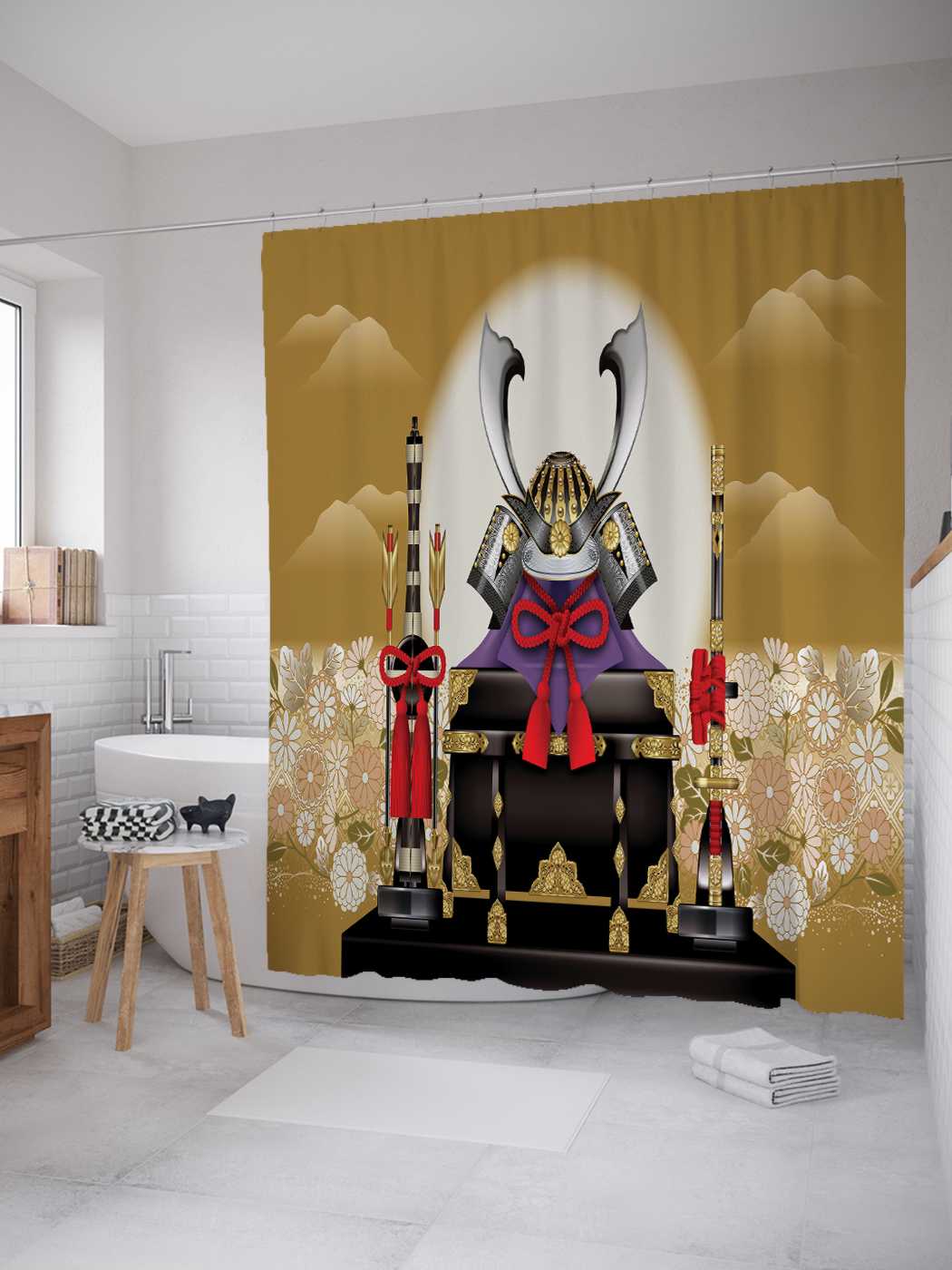 Штора для ванной JoyArty "Доспехи самурая" из сатена, 180х200 см с крючками, Коричневый
Штора для ванной JoyArty "Доспехи самурая" из сатена, 180х200 см с крючками, Коричневый
