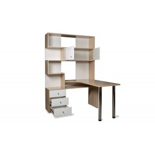 Стол Бител СК-10 правый Дуб Сонома/Белый, хром 
Стол Бител СК-10 правый Дуб Сонома/Белый, хром