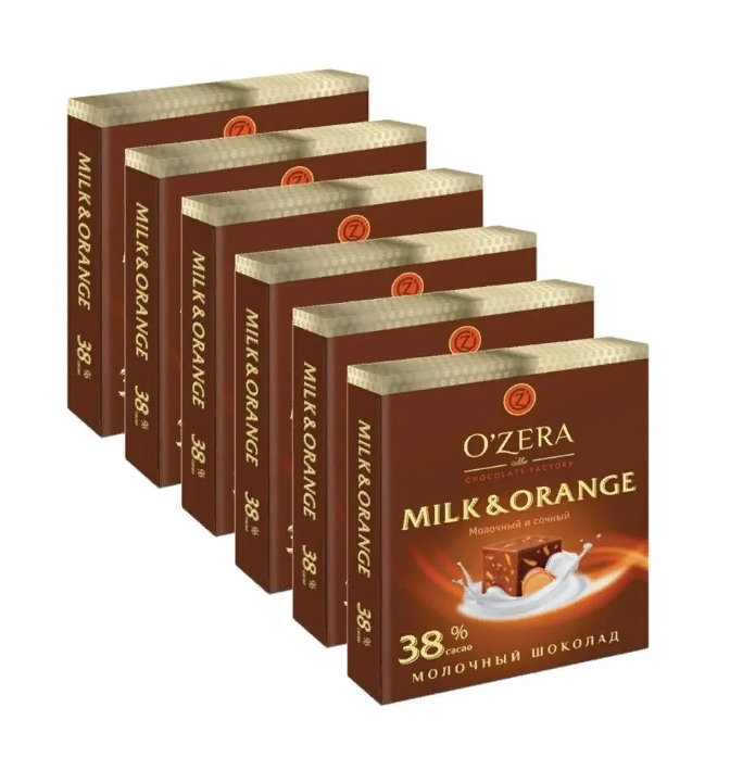 Шоколад порционный O'ZERA "Milk & Orange", молочный с апельсином, 90 г, ОС824, (6шт.)
Шоколад порционный O'ZERA "Milk & Orange", молочный с апельсином, 90 г, ОС824, (6шт.)