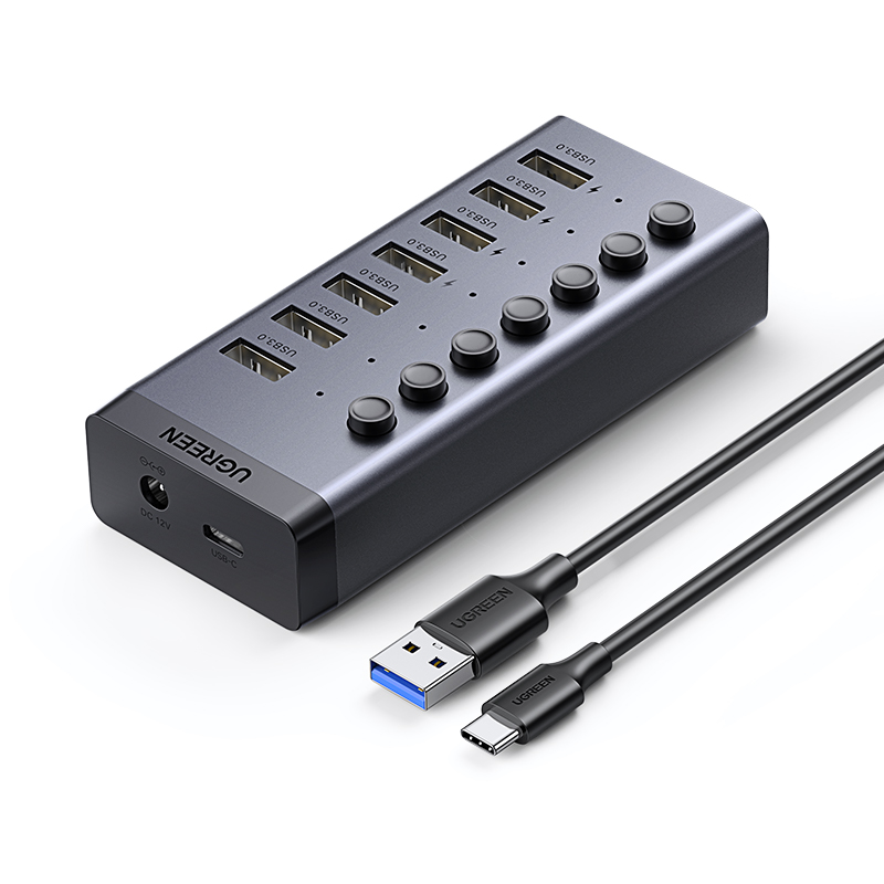 Концентратор uGreen USB-C - USB-А вилка-розетка м 90307, Черный, CM481 (90307) USB-C to 7-Port USB-A 3.0 Hub DC 12V EU. Цвет: черный
Концентратор uGreen USB-C - USB-А вилка-розетка м 90307, Черный, CM481 (90307) USB-C to 7-Port USB-A 3.0 Hub DC 12V EU. Цвет: черный