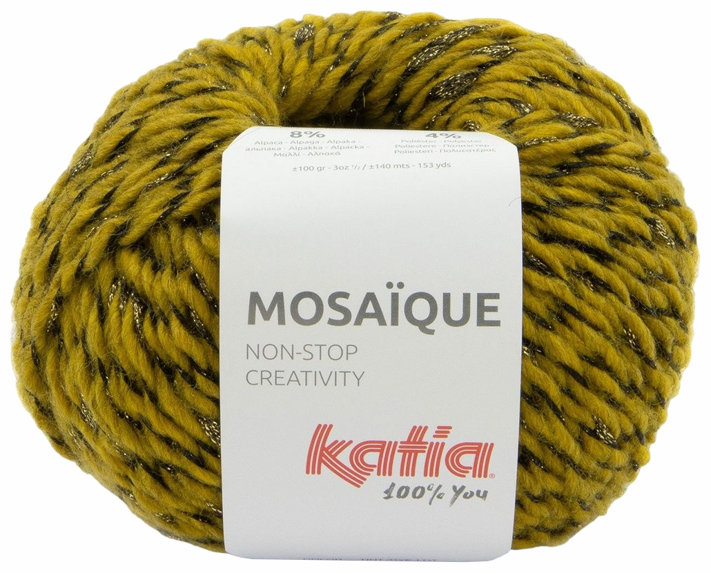 Пряжа Katia MOSAIQUE (208), грязно-желто-черно-золотой, 5 шт. по 100 г, Горчичный
Пряжа Katia MOSAIQUE (208), грязно-желто-черно-золотой, 5 шт. по 100 г, Горчичный