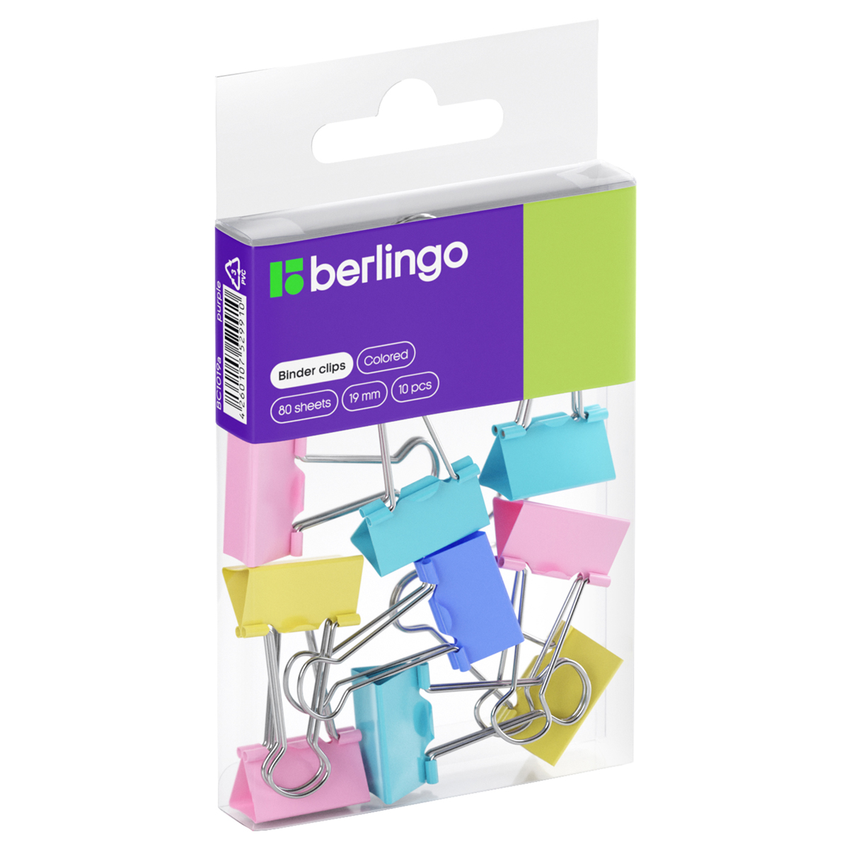 Зажимы для бумаг 19мм, Berlingo, 10шт., цветные, ПВХ упак., европодвес, ассорти пастель, Фиолетовый
Зажимы для бумаг 19мм, Berlingo, 10шт., цветные, ПВХ упак., европодвес, ассорти пастель, Фиолетовый