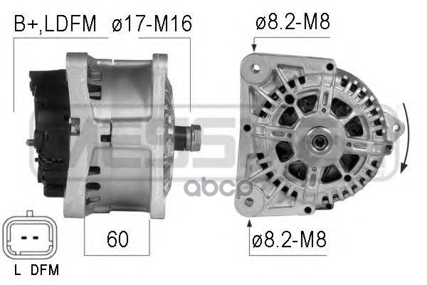 Генератор Renault Clio II/Megane II/Scenic II 98>15 Nissan Almera II/Almera II Hatchback/M
Генератор Renault Clio II/Megane II/Scenic II 98>15 Nissan Almera II/Almera II Hatchback/M
