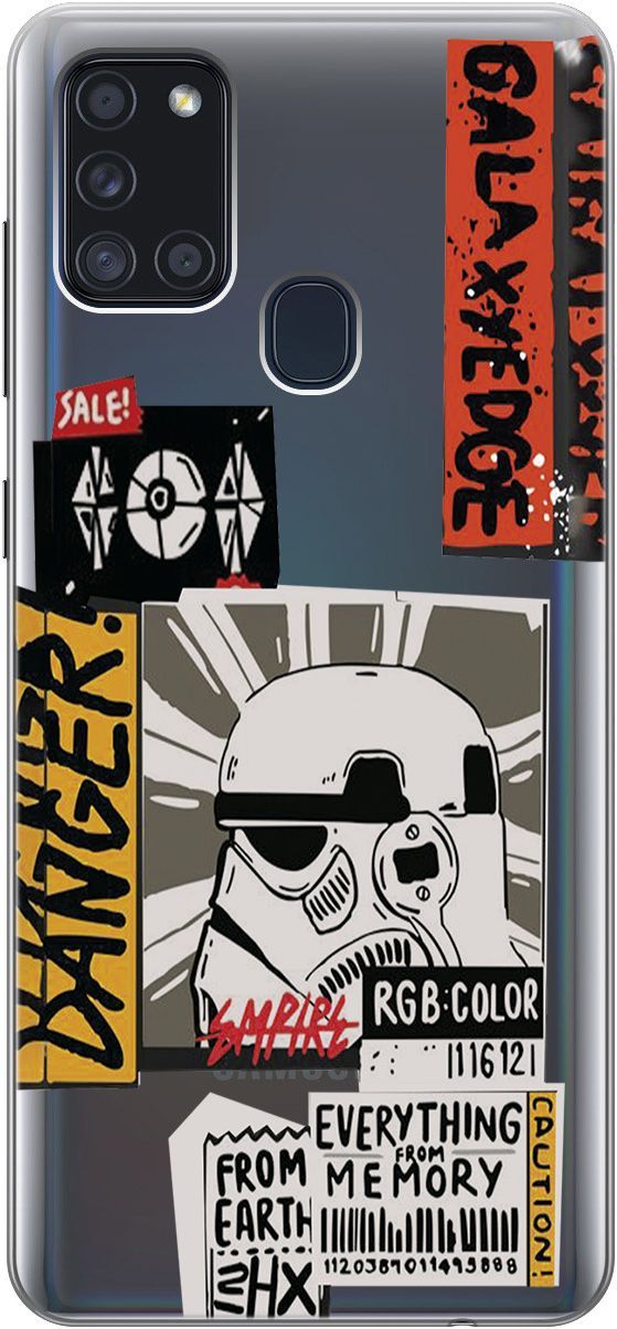 Чехол на Samsung Galaxy A21s "Stormtrooper Stickers" прозрачный, Прозрачный;белый, 5363
Чехол на Samsung Galaxy A21s "Stormtrooper Stickers" прозрачный, Прозрачный;белый, 5363
