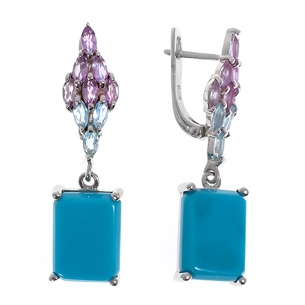 Серьги подвески из серебра Balex Jewellery 2405936812, бирюза/топаз/аметист, 2405936812
Серьги подвески из серебра Balex Jewellery 2405936812, бирюза/топаз/аметист, 2405936812