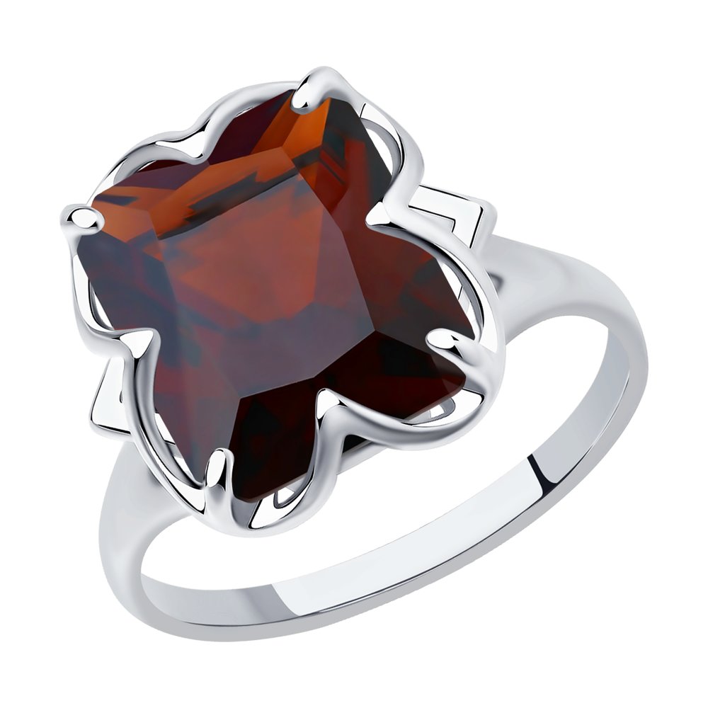 фото Кольцо из серебра с красным ситаллом р.18 sokolov 92011234