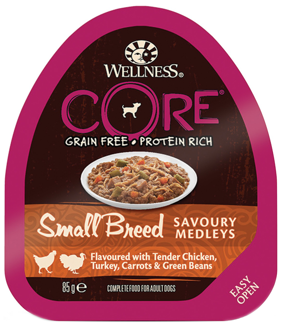Влажный корм для собак мелких пород Wellness Core курица, индейка, горошек, морковь, 85 г
Влажный корм для собак мелких пород Wellness Core курица, индейка, горошек, морковь, 85 г
