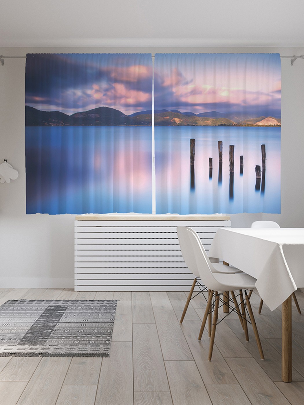 фото Шторы с фотопечатью "озерные глубины" из сатена, 290х180 см joyarty