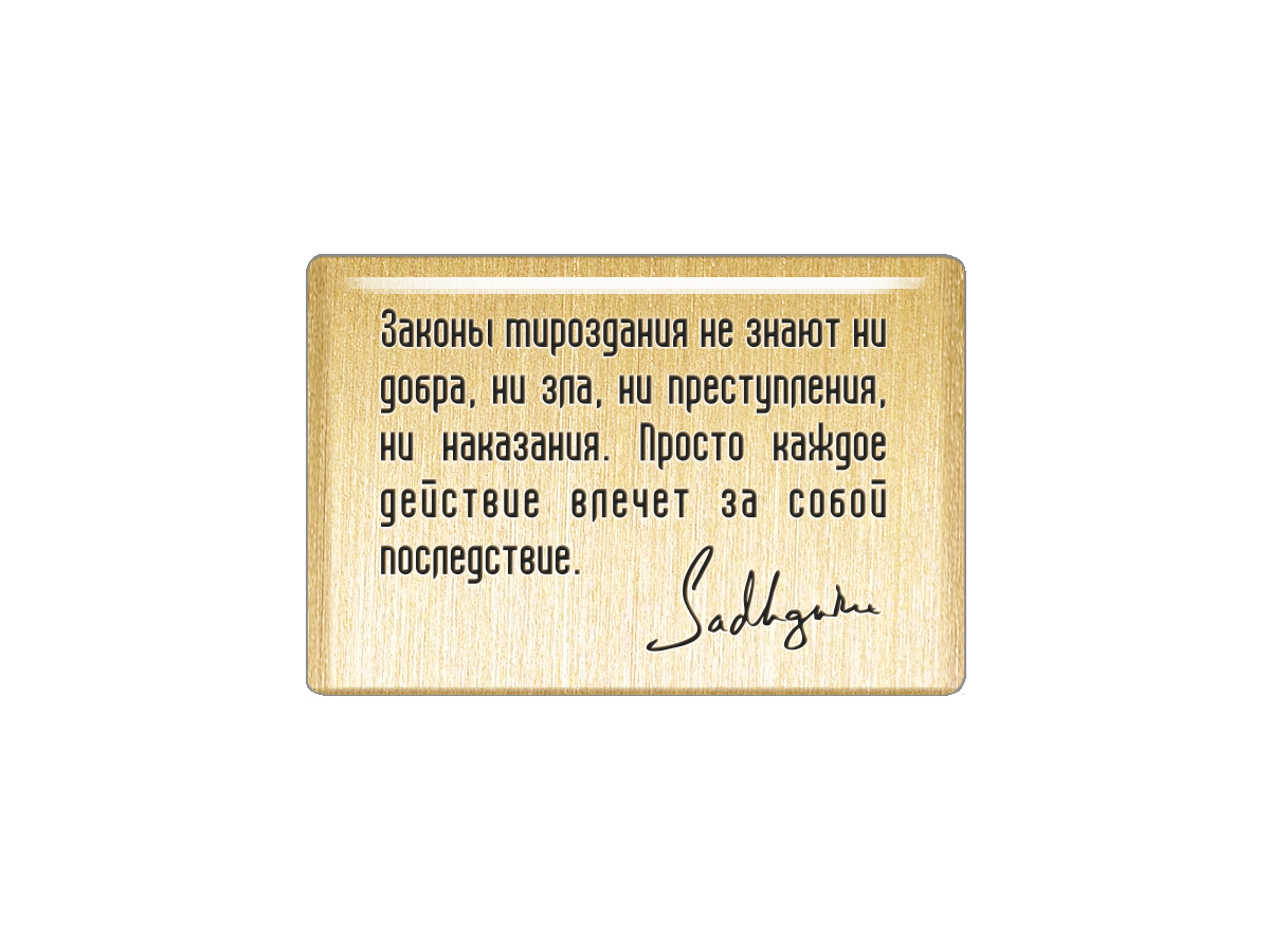 Магнит Законы мироздания не знают ни добра, ни зла, ни преступления, ни наказания. Просто, Т18.221.02.00
Магнит Законы мироздания не знают ни добра, ни зла, ни преступления, ни наказания. Просто, Т18.221.02.00