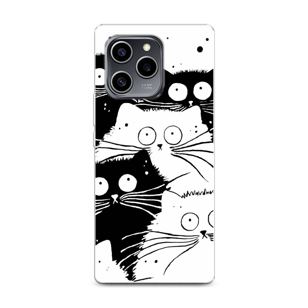 фото Силиконовый чехол "коты черно-белые" на honor 60 se awog