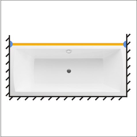 Карниз для ванны 175 хром 
Карниз для ванны 175 хром