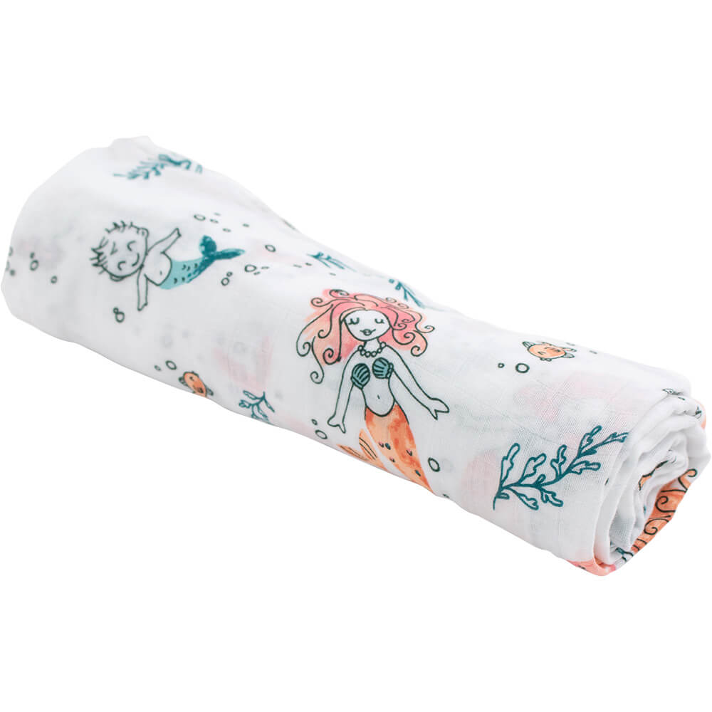 Пеленка для девочки Bamboo Muslin Bebe au Lait Mermaid 
Пеленка для девочки Bamboo Muslin Bebe au Lait Mermaid