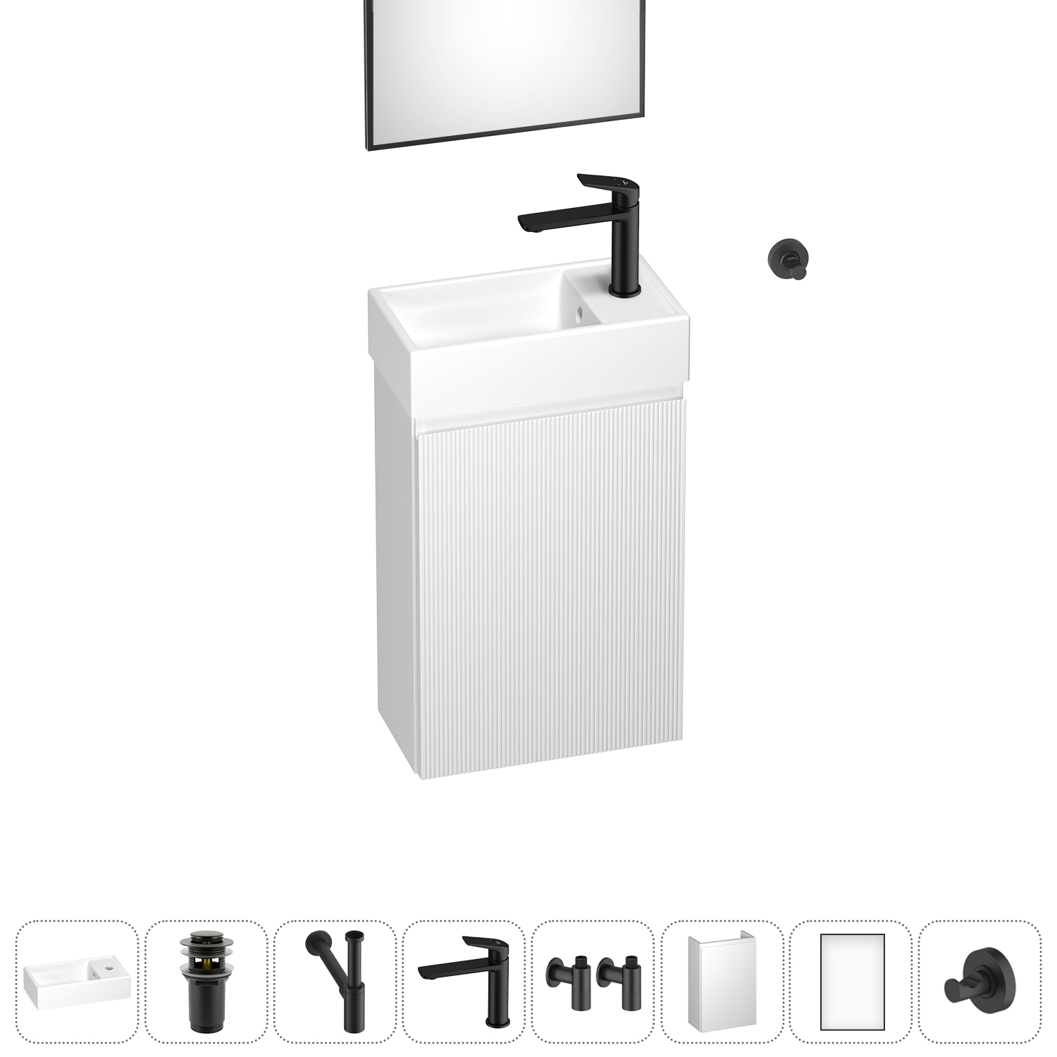 Подвесная тумба с раковиной для ванной и туалета Wellsee WC Area 202010480 в наборе 8 в 1, Матовый черный, WC AREA_complects_матовый черный
Подвесная тумба с раковиной для ванной и туалета Wellsee WC Area 202010480 в наборе 8 в 1, Матовый черный, WC AREA_complects_матовый черный