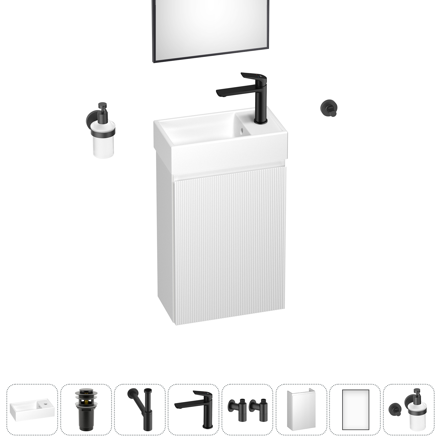 Подвесная тумба с раковиной для ванной и туалета Wellsee WC Area 202010484 в наборе 9 в 1, Матовый черный, WC AREA_complects_матовый черный
Подвесная тумба с раковиной для ванной и туалета Wellsee WC Area 202010484 в наборе 9 в 1, Матовый черный, WC AREA_complects_матовый черный