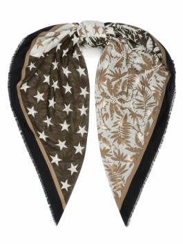 фото Платок женский labbra 01-00041284 коричневый, 130х130 см