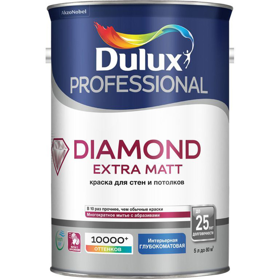 DULUX Professional Diamond Extra Matt base BC под колеровку краска в/д для стен и потолков, Белый
DULUX Professional Diamond Extra Matt base BC под колеровку краска в/д для стен и потолков, Белый