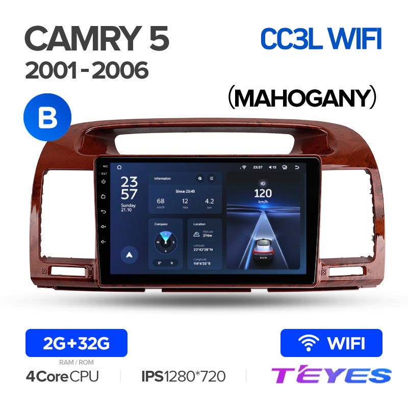 Магнитола Teyes CC3L Wi-Fi 2/32 9" для Toyota Camry 5 XV 30 2001-2006 (Тип B), CC3L Wi-Fi 2/32 9"
Магнитола Teyes CC3L Wi-Fi 2/32 9" для Toyota Camry 5 XV 30 2001-2006 (Тип B), CC3L Wi-Fi 2/32 9"