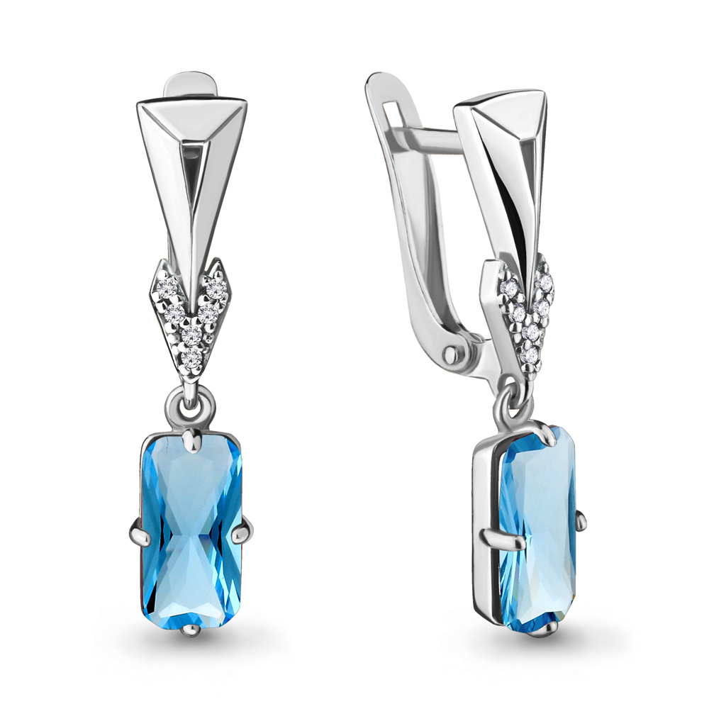 Серьги подвески из серебра с топазом искусственным/фианитом Aquamarine 4716892А_925_р, 4716892А_925_р
Серьги подвески из серебра с топазом искусственным/фианитом Aquamarine 4716892А_925_р, 4716892А_925_р