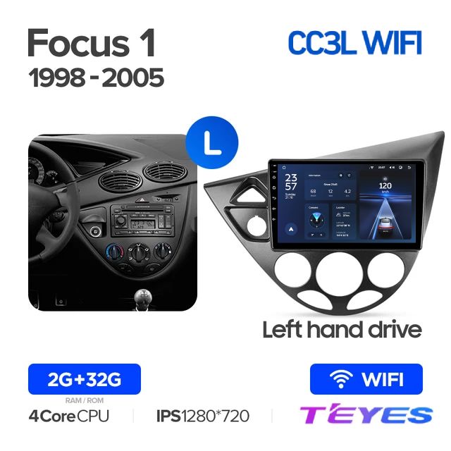 Магнитола Teyes CC3L Wi-Fi 2/32 9" для Ford Focus 1 1998-2005 (Left hand drive), CC3L Wi-Fi 2/32 9"
Магнитола Teyes CC3L Wi-Fi 2/32 9" для Ford Focus 1 1998-2005 (Left hand drive), CC3L Wi-Fi 2/32 9"