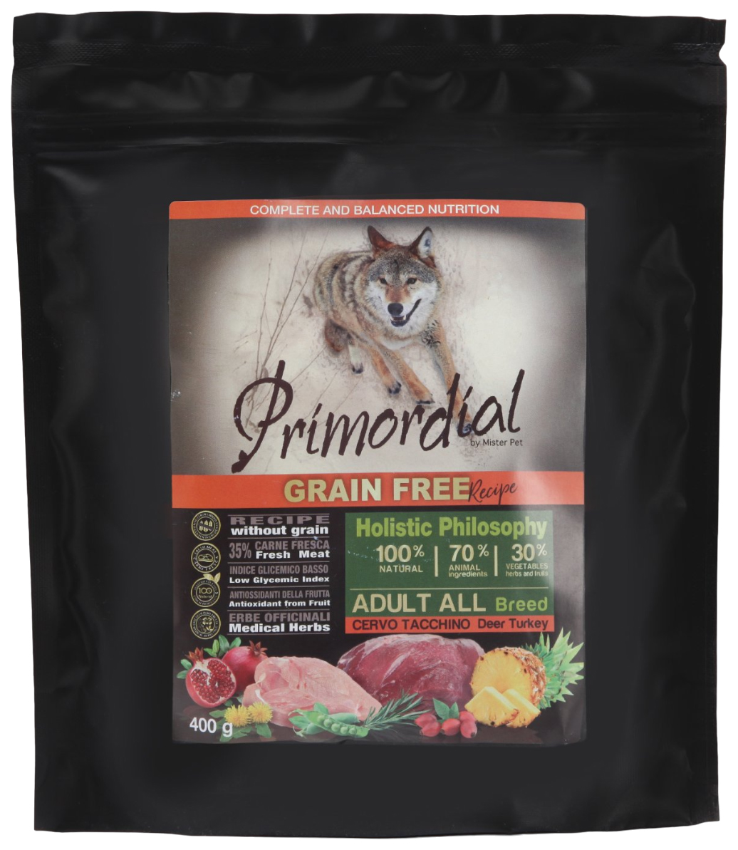 PRIMORDIAL PRIMORDIAL ADULT ALL BREED беззерновой для взрослых собак всех пород с олениной
PRIMORDIAL PRIMORDIAL ADULT ALL BREED беззерновой для взрослых собак всех пород с олениной