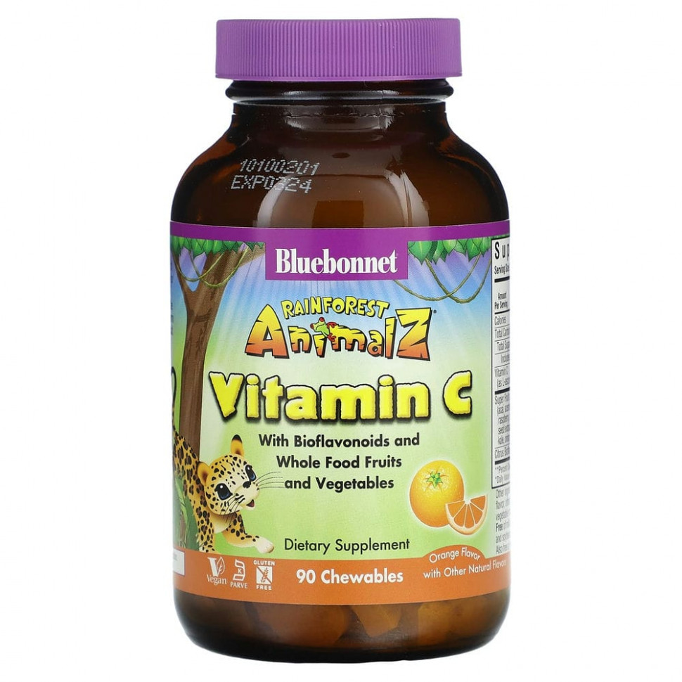 Витамин С, Bluebonnet Nutrition, Super Earth, Rainforest Animalz,апельсиновый вкус, 90 шт
Витамин С, Bluebonnet Nutrition, Super Earth, Rainforest Animalz,апельсиновый вкус, 90 шт