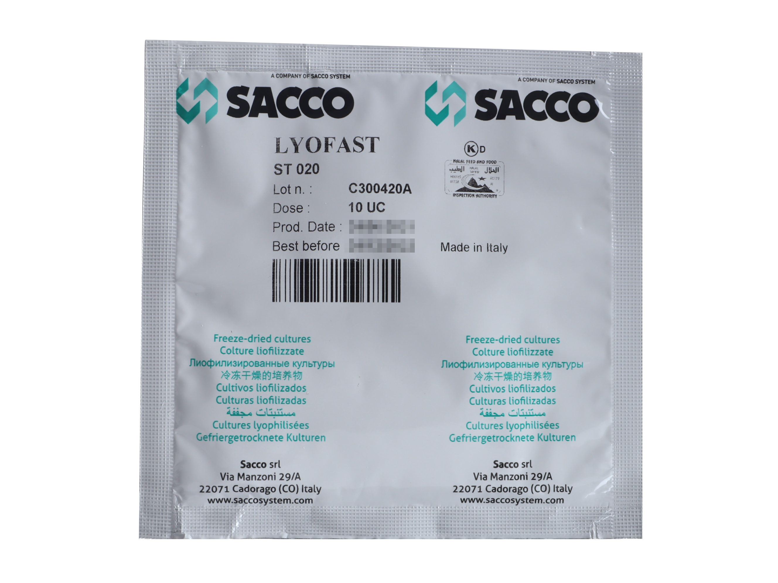 Закваска для сыра Sacco Lyofast ST 020 10 UC, на 250-2000 л, Закваска для сыра Lyofast ST 020 10 UC (на 250-2000 л, Sacco)
Закваска для сыра Sacco Lyofast ST 020 10 UC, на 250-2000 л, Закваска для сыра Lyofast ST 020 10 UC (на 250-2000 л, Sacco)