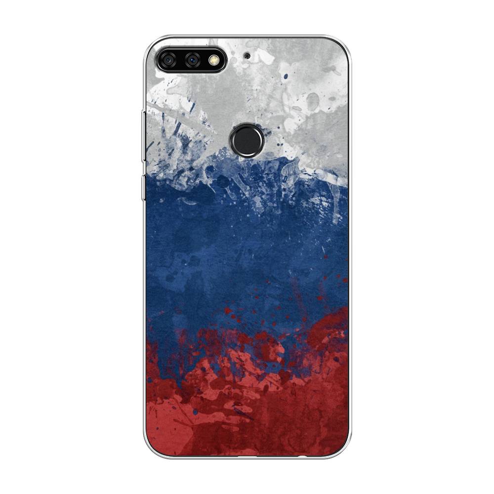 фото Чехол awog "флаг россии неровный" для honor 7c pro
