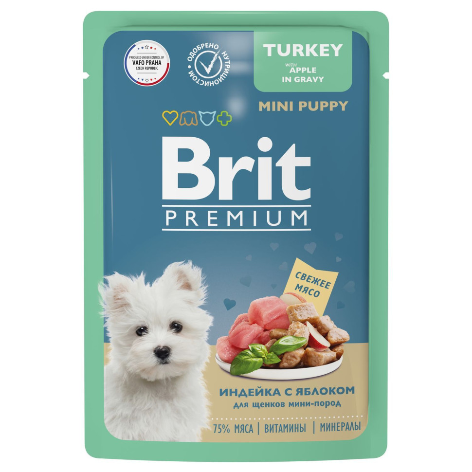 Влажный корм для миниатюрных щенков Brit Premium индейка и яблоко в соусе 14 шт по 85 г
Влажный корм для миниатюрных щенков Brit Premium индейка и яблоко в соусе 14 шт по 85 г