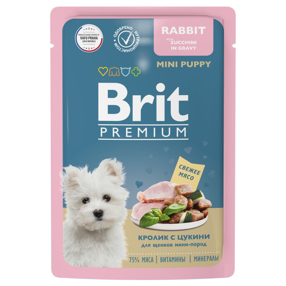 Паучи для щенков миниатюрных пород Brit Premium с кроликом и цукини в соусе 14 шт по 85 г
Паучи для щенков миниатюрных пород Brit Premium с кроликом и цукини в соусе 14 шт по 85 г