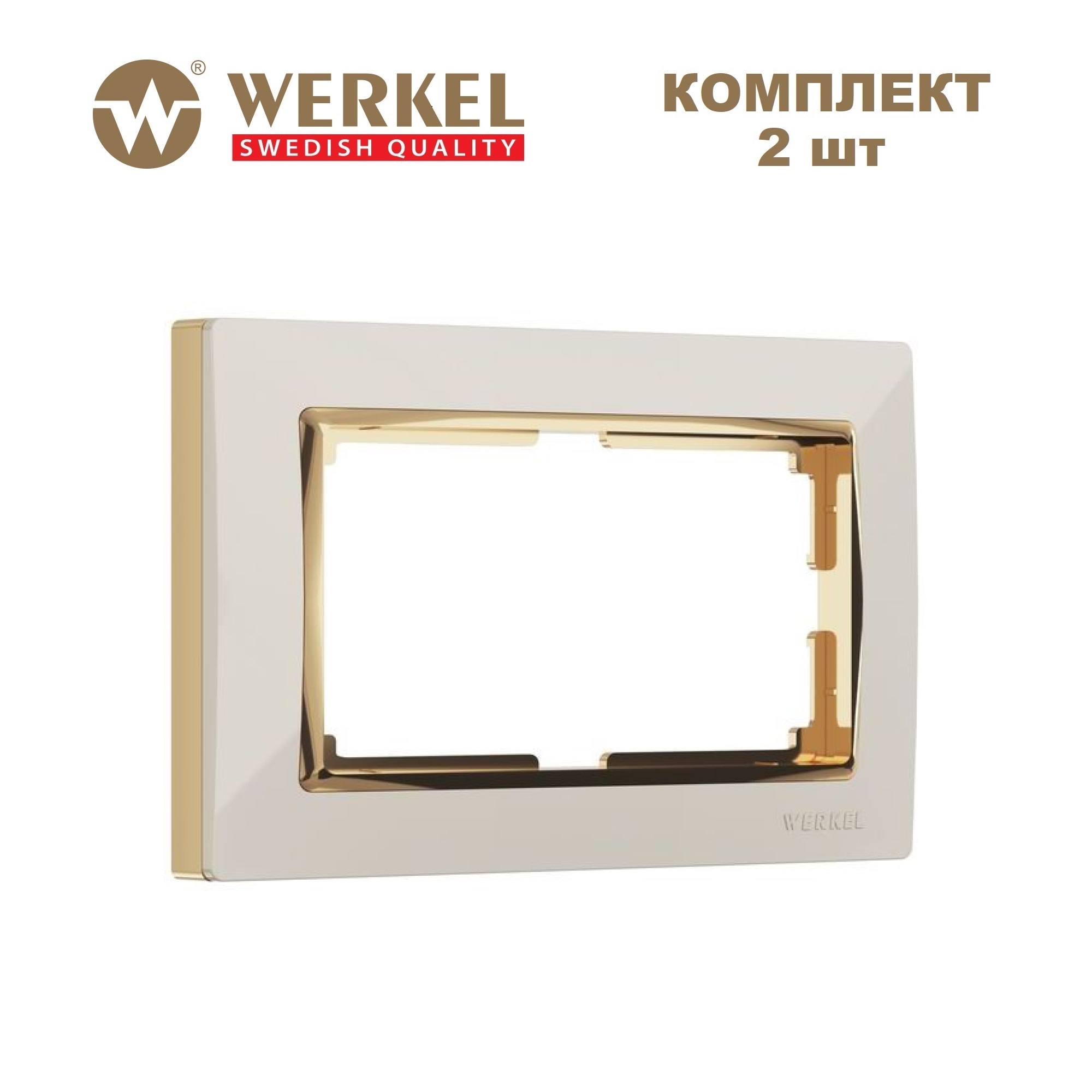 Комплект рамок из 2 штук для двойных розеток Werkel Snabb W0081932 слоновая кость/золото, Бежевый;золотистый, для двойной розетки
Комплект рамок из 2 штук для двойных розеток Werkel Snabb W0081932 слоновая кость/золото, Бежевый;золотистый, для двойной розетки