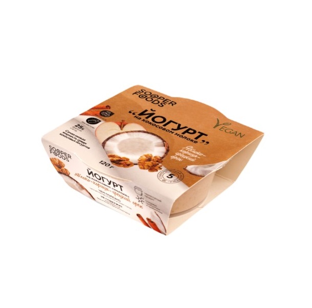 Йогурт Super Foods термостатный на кокосовом молоке яблоко-корица-грецкий орех 6,7% 120 г
Йогурт Super Foods термостатный на кокосовом молоке яблоко-корица-грецкий орех 6,7% 120 г