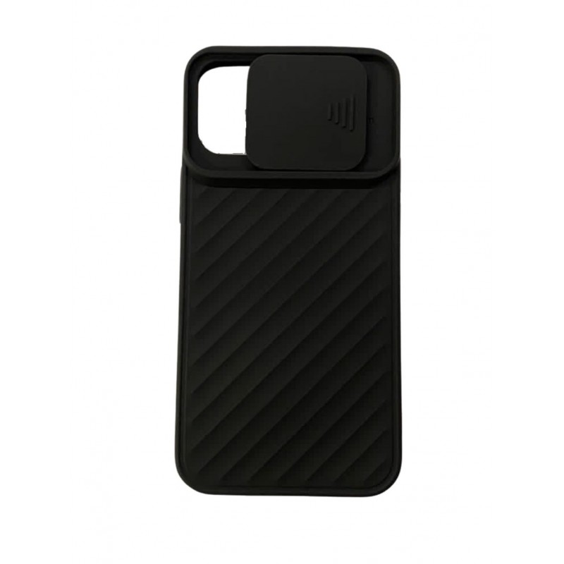 фото Чехол для iphone 12 mini с защитой камеры шторка overlay (черный) ёmart