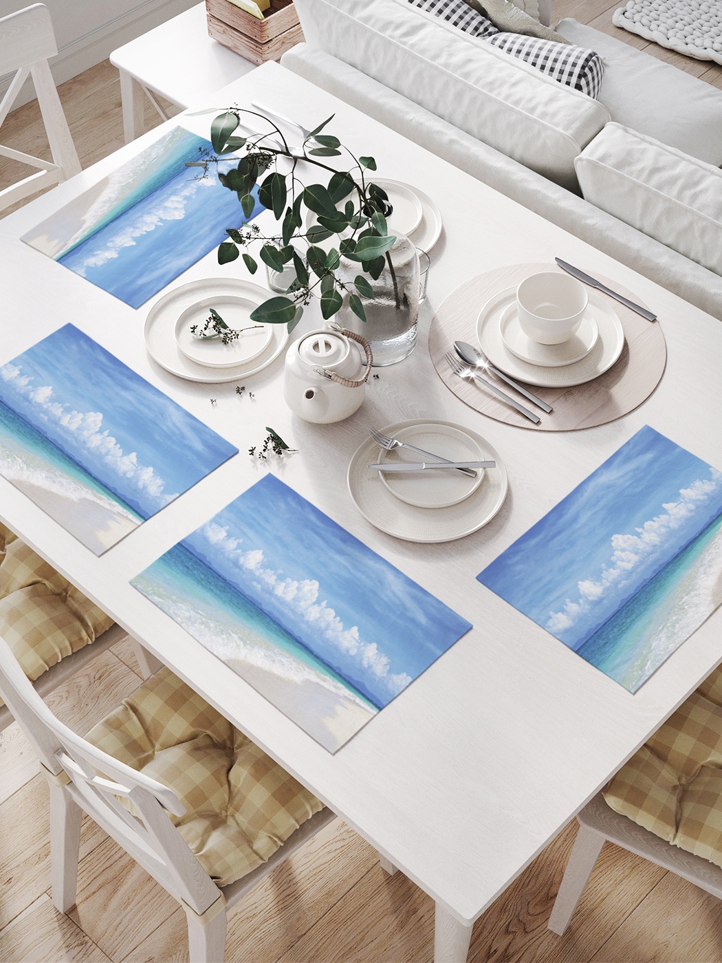 Комплект салфеток для сервировки стола «Круговой берег» (32х46 см, 4 шт.), Голубой;синий;желтый
Комплект салфеток для сервировки стола «Круговой берег» (32х46 см, 4 шт.), Голубой;синий;желтый