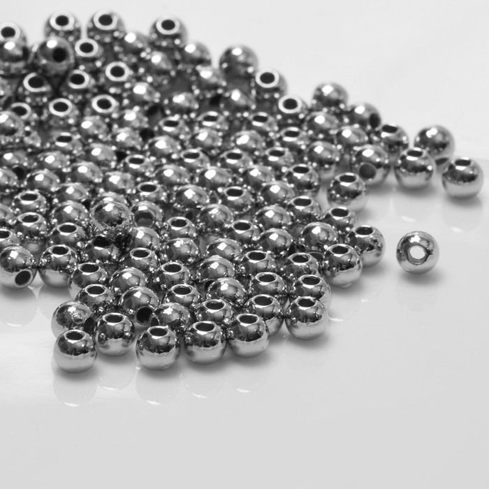 Бусина Гематит d=4мм, набор 10г, цвет серебро, Серебристый
Бусина Гематит d=4мм, набор 10г, цвет серебро, Серебристый